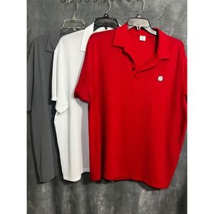 Z-Brand Mens 3XL Polo Shirt Bundle 3 Golf Red White Grey Textured Knit Stretch